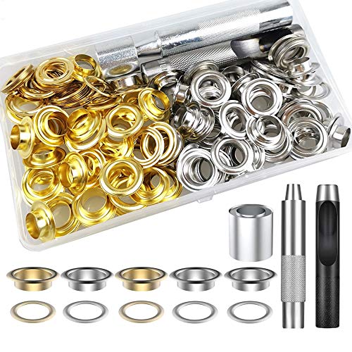 bovivanen Grommet Tool Kit,Grommets 1/2 inch Heavy Duty Metal Eyelets