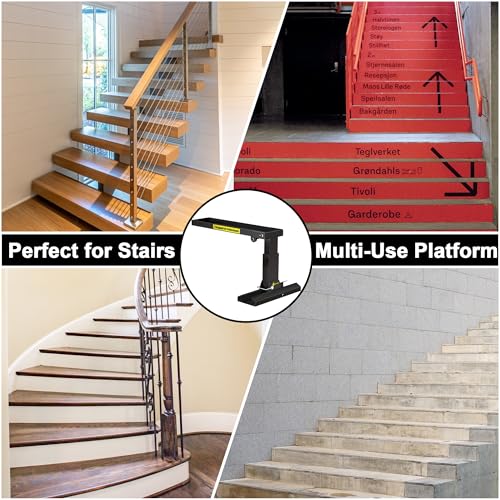 Nelyrho Heavy-Duty Foldable Ladder Extender Pro, High-Strength Steel, Non-Slip Stair Ladder Extension, 9.25–15.5" Adjustable Height, Fits 20" Ladder Feet Spacing