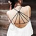 Toraway Underwear, Cross Strap Padded Bra Crop Tops Vest Bustier Beach Tank Tops (Black)