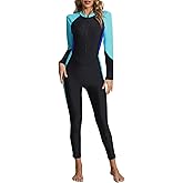 Halcurt Women's Full Body Rash Guard One Piece Front Zip Swimsuit Long Sleeve UPF 50 Bathing Suit