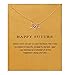 Clavicle Necklace with Card, Small Dainty Pendant,Greeting Card with Best Wish, Delicate and Classy Party Jewelry Favors, Alloy
