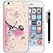 iPhone 6 Plus Case, iYCK Crystal Diamond Rhinestone Hard Rubber Back Skin Case Cover for Apple iPhone 6 Plus (5.5) - Horizontal Fairy Butterfly Floral