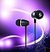 PWOW in-Ear Headphones with Mic Earphones Earbuds with Microphone Universal 3.5mm Stereo Earphones with Mic Volume Control for iPhone/Samsung/Computer Black