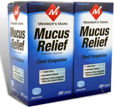 Member's Mark - Mucus Relief, Guaifenesin 400 mg, Expectorant, 400 Tablets (Compare to Mucinex)