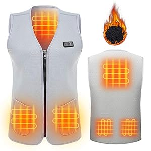 Slimerence Elektrisch verwarmd vest, verwarmd warm jack voor vrouwen, verwarmde kleding instelbare temperatuur voor…