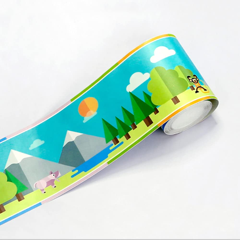 Wallpaper Border Kitchen Border Stickers, Wall Decal Sticker Bathroom Kitchen Ceiling Backsplash Tiles Border for Kids Room Nursery School Classroom-Morning