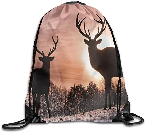 RUIGE Interesing Style Sack Bag Deer Romantic Husband With Wife Couple Sunset Clouds Summer Drawstring Backpack For School