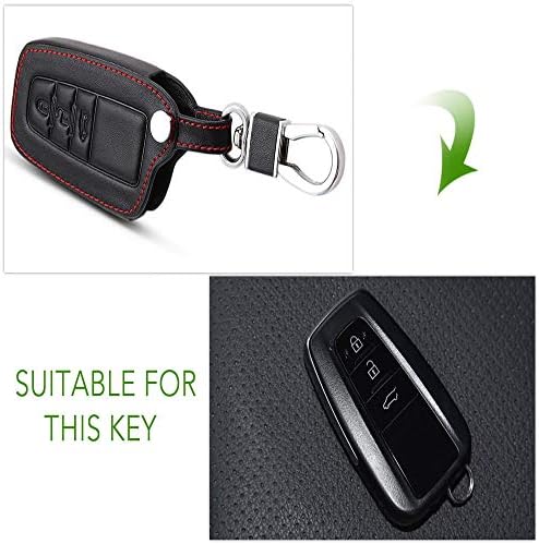 QXWYGBH for Leather Car Key Case Cover For Toyota Camry Corolla Crown RAV4 for Highlander CHR C-HR for Prius Prado Fortuner Land Cruiser 200 LC200