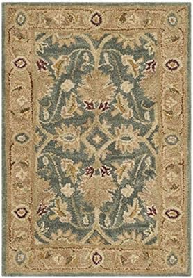 Amazon Com Safavieh Antiquities Collection At849b Handmade Traditional Oriental Teal Blue And Taupe Wool Area Rug 2 X 3 Furniture Decor