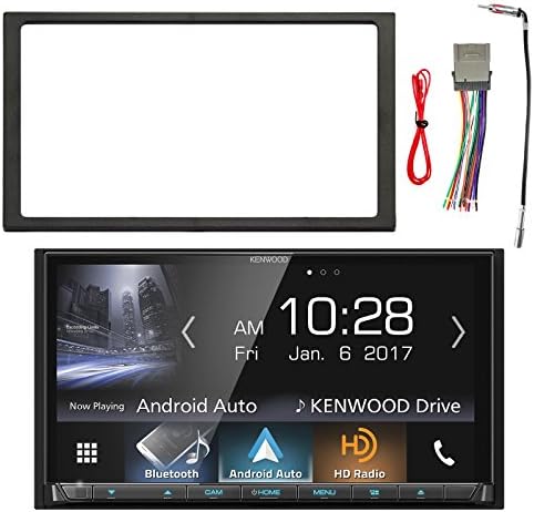 Kenwood 2-DIN In-Dash HD AM/FM Radio DVD Receiver w/Capacitive Touch Panel, Enrock Double DIN Install Dash Kit, Enrock Stereo Wiring Harness, Enrock Antenna Adapter (Select 2000-2008 Vehicles)