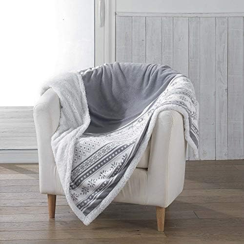 L3C Finland Soft Sherpa Throw Blanket Bed Cover - Grey (125 x 150 cm)