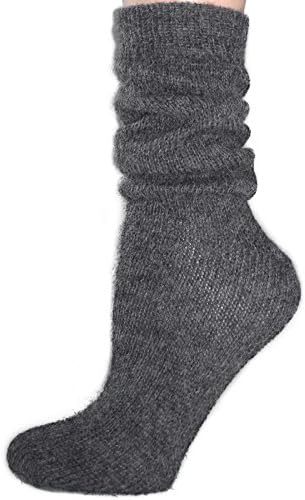 The Alpaca Collection, 100% Alpaca Wool Knit Socks Grey Medium