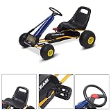 Go-Kart con Pedales y Ruedas Coches Niños a Pedales Aprovado por Norma EN 71 Asiento Ajustable y Freno de Mano