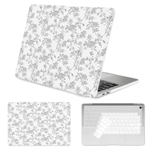 Seorsok MacBook Air 13 inch Sage Grey Flower Case