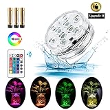 Submersible Swimming Pool Led Lights with Remote Controlled Powered by Battery RGB 16 Colors Changable Waterproof IP68 for Hut Tub Garden Halloween Home Decorations and Christmas Party 1 PACK