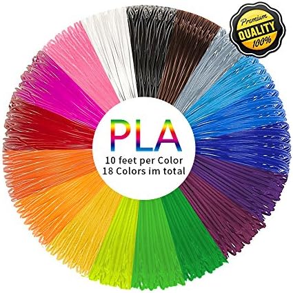 PLA 3D Pen Filament Refills(18 Colors, 10 Feet Each) - PHANED 3D Printing Pen Filament 1.75mm Total 180 Feet Lengths for MYNT3D, Scribbler V3, Soyan, 7TECH, LIX, Manve, Sunlu 3D Pen …