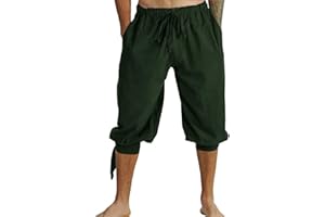 GRAJTCIN Medieval Pirate Pants Men Short Renaissance Viking Lace Up Cosplay