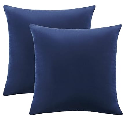 Amazon Com Soft Velvet Solid Navy Blue Decorative Square Throw