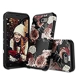 Molota Samsung Galaxy J7 Case, Dual Layer Anti-Scratch Series Hard PC+TPU Hybrid Protective Case for Samsung Galaxy J7 2017/J7 V/J7 Sky Pro/J7 Perx/J7V 2017/J7 Prime/Halo,Floral Black Marble