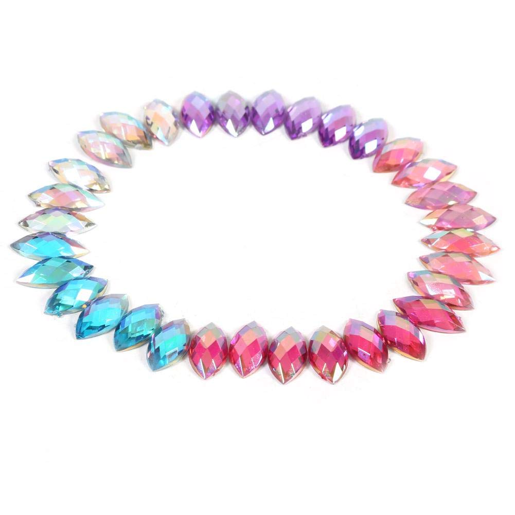 500Pcs Crystal Rhinestone Flatback Acrylic Beads Horse Eye Shape AB Gems Acrylic Rhinestone 7 * 15mm for Wedding DIY Party Decor (05 Violet)