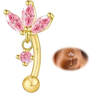 ALACLO Rook Earring Piercing Jewelry, 16G 316L Stainless Steel Gold Eyebrow Rings Piercing Jewelry Threaded Lip Labret Barbel