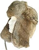 Klondike Sterling Russian Rabbit Fur Trooper Hat Ear Flaps Brown 9H6621 Trapper
