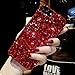 iPhone 8 Plus Case,iPhone 7 Plus Case,PHEZEN 3D Handmade Luxury Bling Crystal Rhinestone Diamond Glitter Case,[Hard PC Back, Soft TPU Bumper] Protective Case Cover for iPhone 7/iPhone 8 Plus, Red