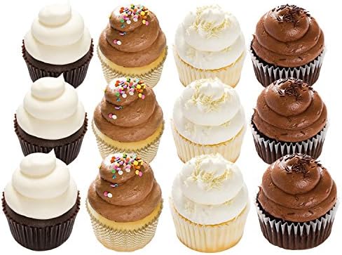 Vanilla and Chocolate Cupcakes - Dessert -12 Pack Assortment - Baked Fresh Day of Order