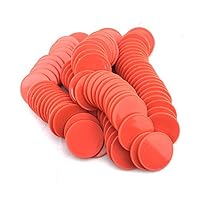 Smartdealspro Set of 100 1 1/2 Inch Opaque Poker Chips Plastic Learning Counters Game Tokens with Storage Box (Red)