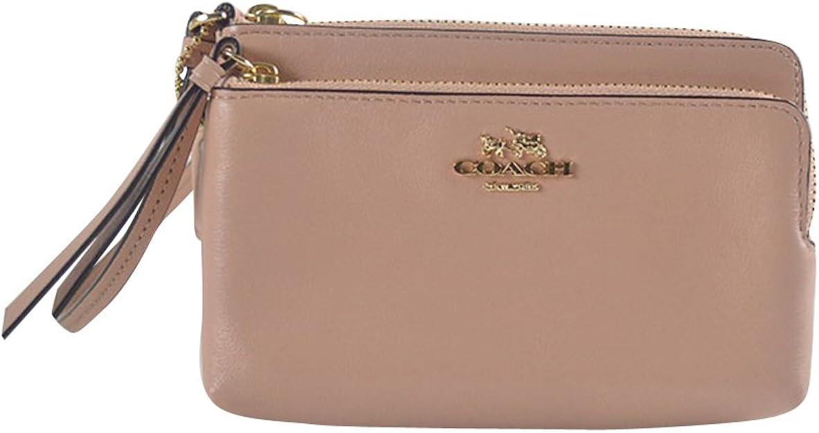 Coach Madison Leather Double Zip Wristlet 51928 Rose Petal Handbags