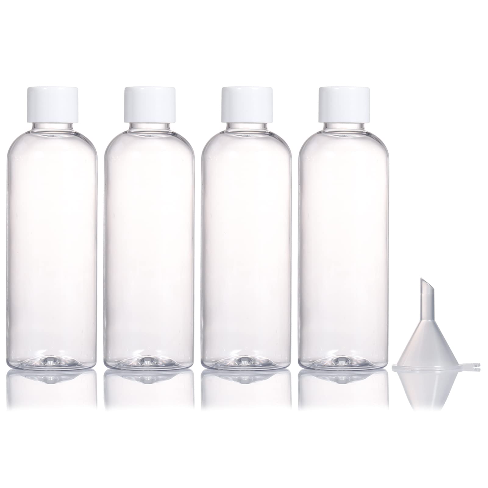 4pcs Travel Bottles,100ml Refillable Clear Empty Plastic Travel Size Containers Bottles with Screw Lids for Toiletries,Soap,Shampoo and Conditioner
