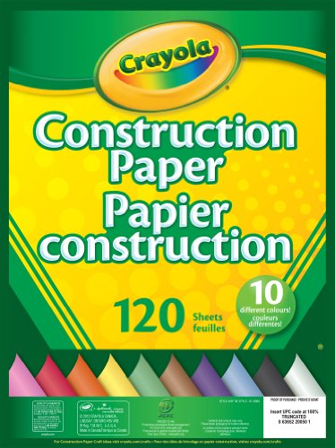 Crayola 120 Pages Construction Paper Pad, School and Craft Supplies, Teacher and Classroom Supplies, Gift for Boys and Girls, Kids, Ages 3,4, 5, 6 and Up, Stocking Stuffers, Arts and Crafts