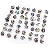 ALLinONE 100pcs 12mm Mixed Rhinestone Snap Button Jewelry Charms for DIY Craft