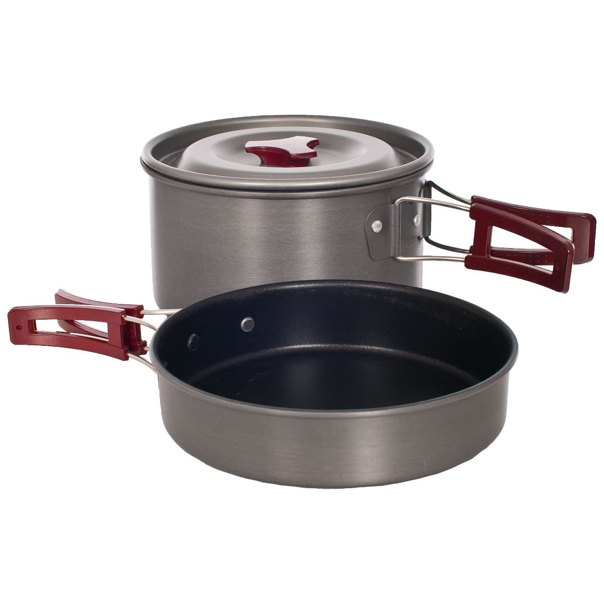 Trespass Non Stick Cooking Set Pot & Frying Pan with Lid Stackable Reheat