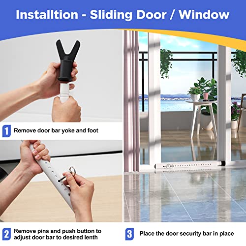 CALCHELE Door Security Bar & Sliding Patio Door
