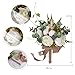 YILIYAJIA Wedding Bouquets Holder Bride Flowers Rustic Wedding Ceremony Toss Bouquets Proposal Ivory Artificial Peonies Ivory Beige Faux Roses Bundle for Bridesmaids