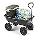 Gorilla Carts GOR200B Poly Garden Dump Cart with Steel Frame and 10-Inch Pneumatic Tires, 600-Pound Capacity, 36-Inch by 20-Inch Bed, Black Finish
