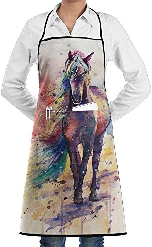 LCZ Fantasy Mustang Fashion Waterproof Durable Apron With Pockets For Women Men Chef