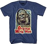 Star Wars Chewbacca Original Wing Man Furry Flyer Mens Navy Heather T-shirt