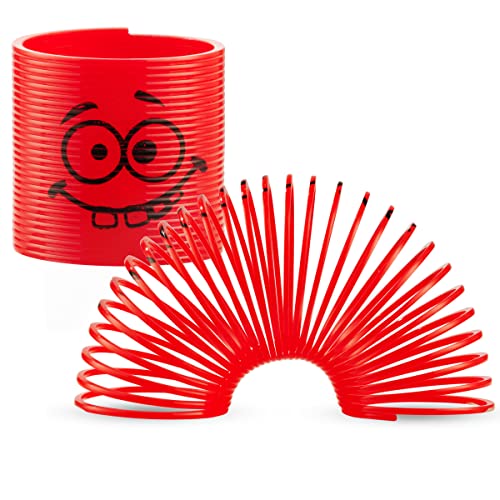 Mega Pack of 50 Coil Springs for Kids Assorted Emoji Silly Faces and