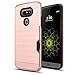LG G5 Case,AnoKe [Credit Card Slots Holder][Not Wallet]Hard Plastic PC TPU Soft Hybrid Shockproof Heavy Duty Protective Cover Case For LG G5 KC2 Rose Gold Newest