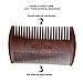 Wooden Beard Comb with Durable Case, Dual Action Fine and Coarse Teeth - Portable Beard & Mustache Combs for men, Perfect for Balms and Oils(Red Sandalwood)