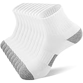 ZYLORBEX 10 Pairs Mens Socks Size 10-13 Quarter Cotton Athletic Socks Cushioned Sports Socks with Arch Support Soft Durable