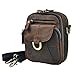 Le'aokuu Men Genuine Leather Brown Waist Fanny Pack Hip Bum Messenger Bag