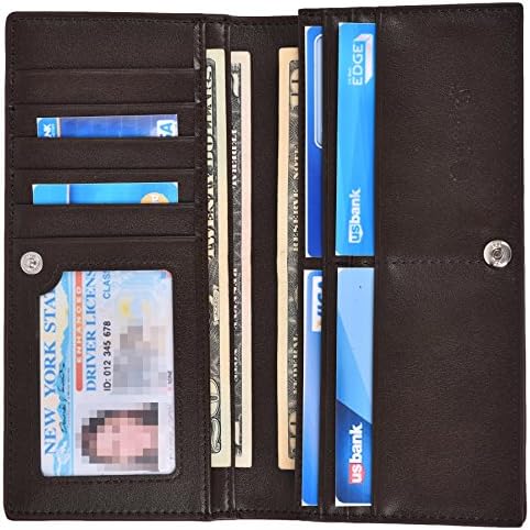 Mens Wallets RFID Blocking Bifold Wallet Slim Long Leather Pocket Wallet For Men