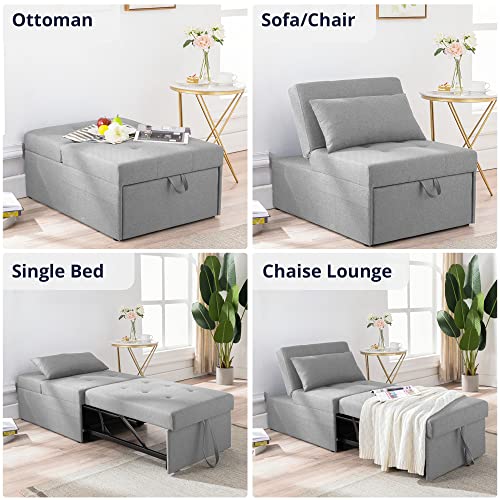 Cozy Castle Sleeper Chair, Convertible Chair into Bed, 4 in 1 Ottoman