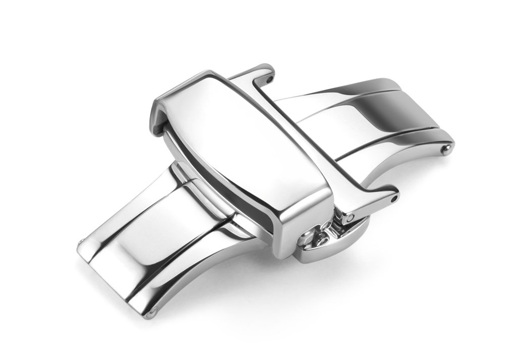 Photo 1 of iStrap Stainless Steel Deployment Clasp Buckle Fasten Gold Black Silver Rose Gold Watchband Clasp 16mm 18mm 20mm 22mm