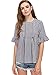 Romwe Women's Cute Blouse Short Sleeve Summer Tunic Top Black M