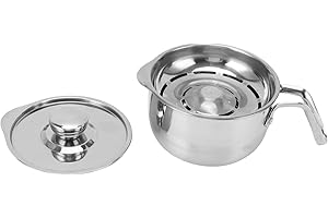 Stainless Steel Egg Separator Bucket with Lid for Kitchen Cooking Baking 304 Stainless Steel (Style 1)