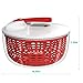 Vremi Large Salad Spinner - 6.3 Quart Capacity BPA Free Lettuce Vegetable Dryer with Lid and Colander Basket Insert - White Red Plastic 6 Liter Salad Spinner with Easy Spin Collapsible Locking Handle